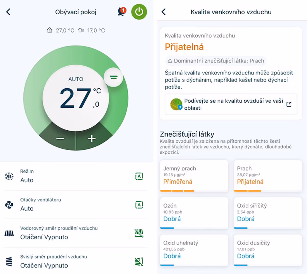 Aplikace – kvalita vzduchu